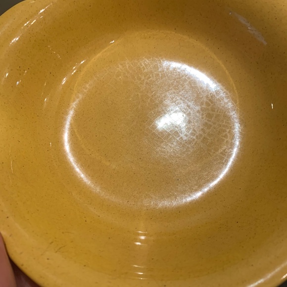 Frankoma 30B Sunshine Yellow Scalloped Bowl And Pedestal C13 Mug - Picture 4 of 11